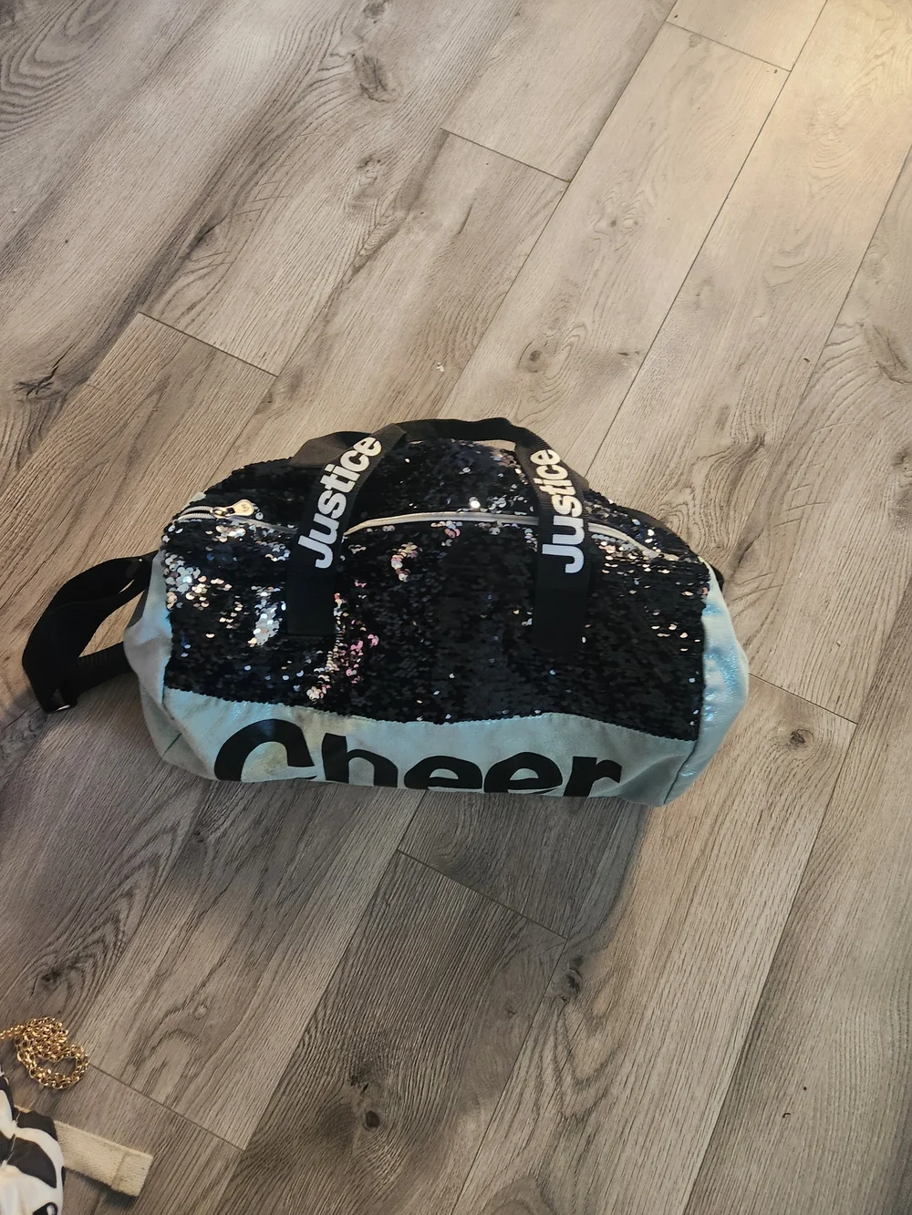 Justice Black and Silver Sequin Cheer Duffle